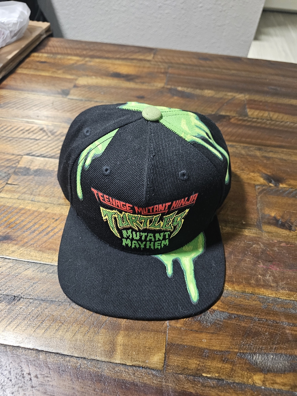 Teenage Mutant Ninja Turtles Kids Black Snapback Hat with Green Slime